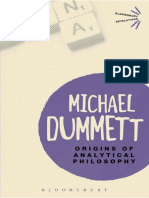 MICHAEL DUMMETT - Origins of Analytical Philosophy-Bloomsbury Academic (2001) PDF