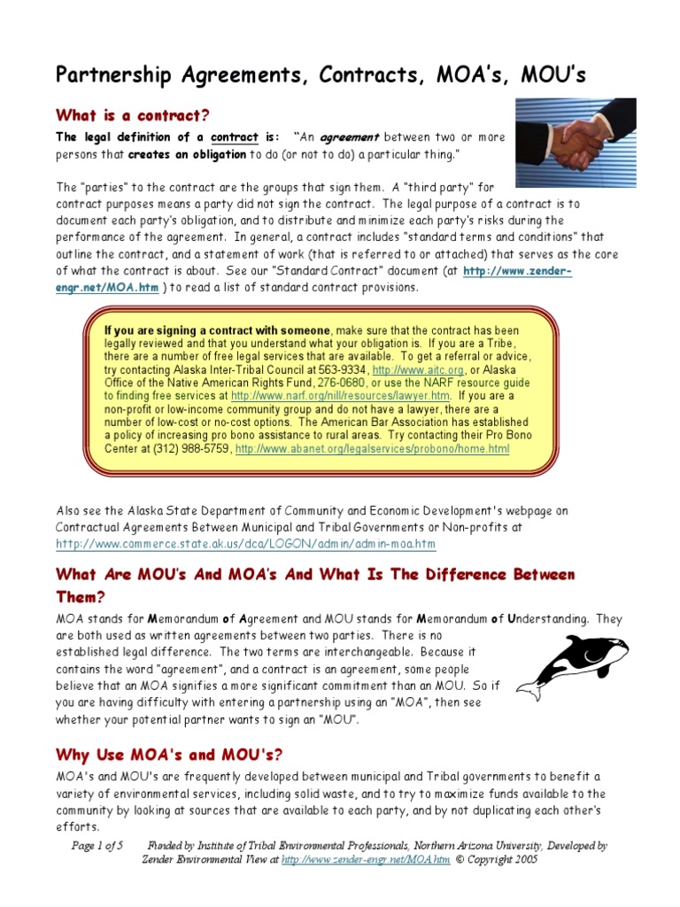 Partnership Agreements, Contracts, MOA's, MOU's: What Is A Contract ...