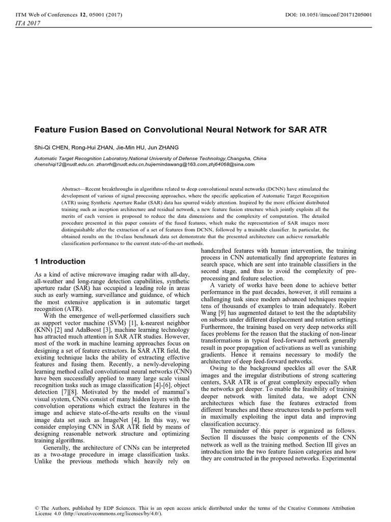 Feature Fusion Based On Convolutional Neural Netwo PDF | PDF ...