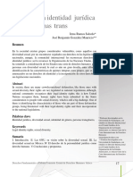 Derecho A La Identidad Jurídica de Las Personas Trans