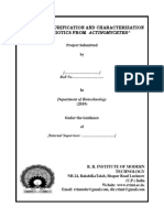 " Isolation, Purification AND Characterization OF Antibiotics From