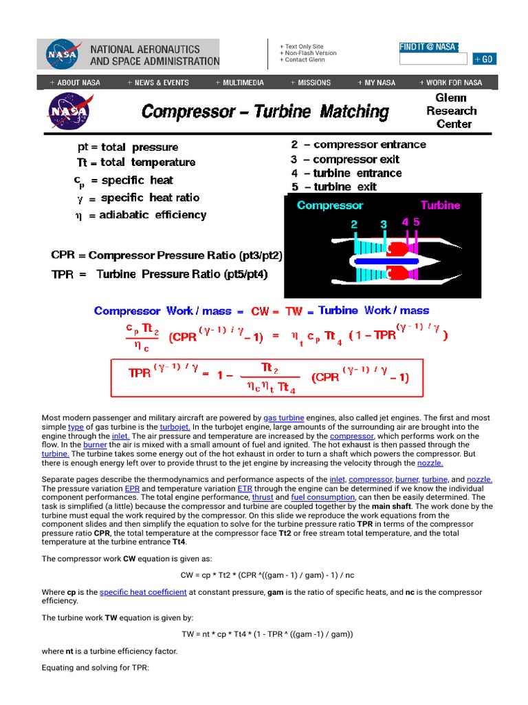 Jet Engine Compressor and Turbine Dynamics | PDF | Jet Engine | Turbine