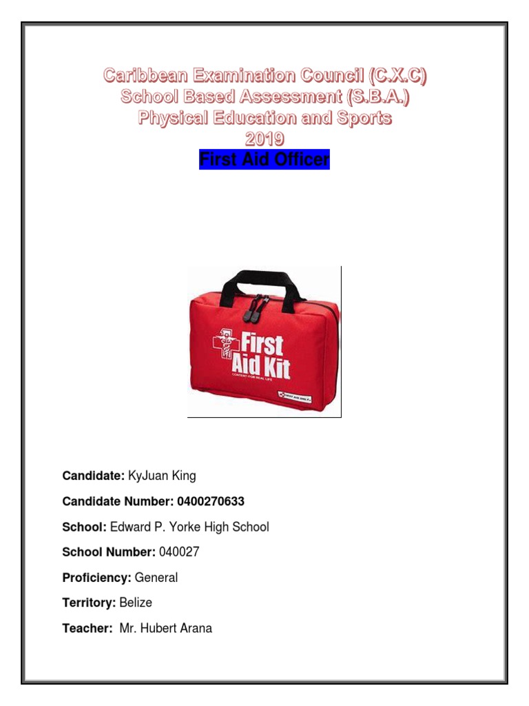 Physical Education SBA: First Aid Role | PDF | Sports | Clinical Medicine