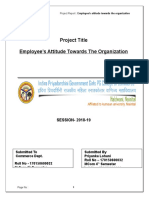 Project Title Employee's Attitude Towards The Organization: SESSION-2018-19