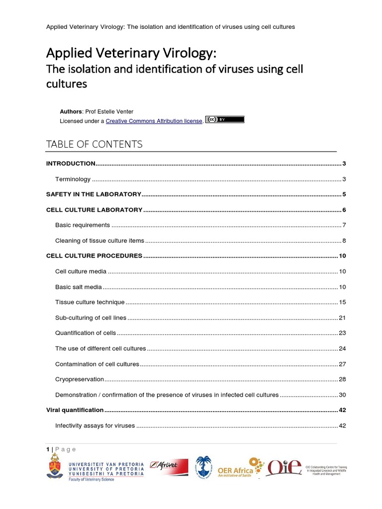 01 Virology Cell Cultures Complete PDF Cell Culture Trypsin