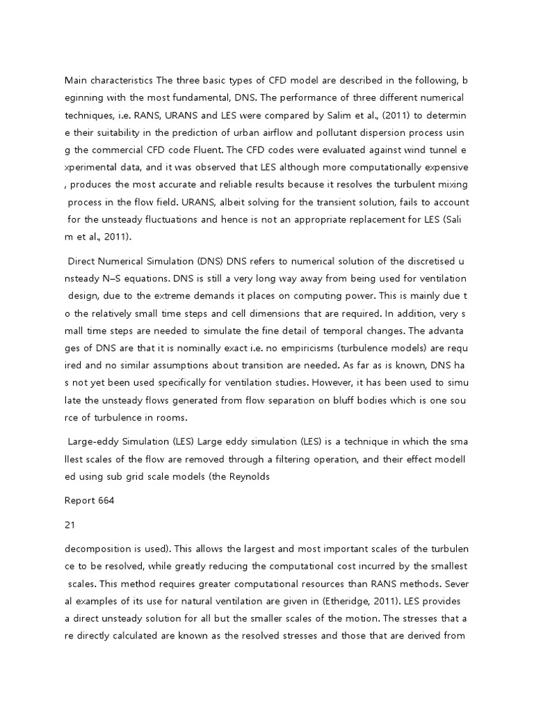 Three Basic Types of CFD Model (DNS, LES and RANS) PDF