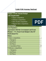 BUDGET PLAN FOR Humay Festival: Project / Event Amount Budget Add: Registration
