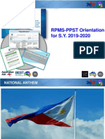 RPMS-PPST Orientation For S.Y. 2019-2020