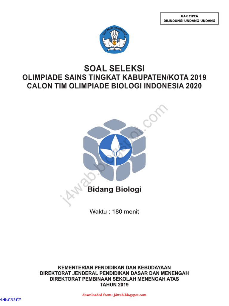 Soal Dan Kunci Jawaban OSK Biologi SMA 2019