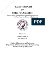 Project Report ON Care Foundation