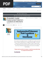 (PokeMMO Guide) Implemented Pokemon - Locations & Held Items - Guide Tavern - PokeMMO PDF