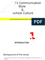 Principal's Communication Style and School Culture