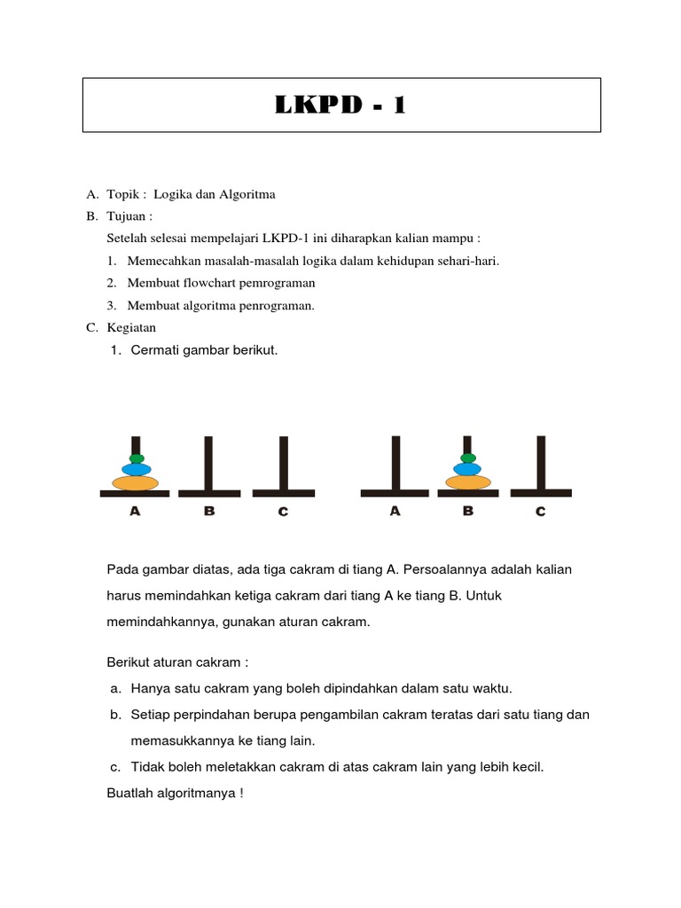 LKPD Algoritma dan Flowchart Kelas 9 | PDF | Komputer