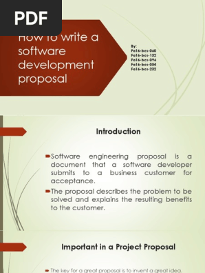How To Write A Software Development Proposal Software Development Engineering
