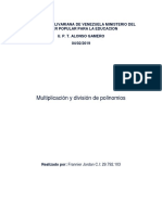 Multiplicacion y Division de Polinomiios ._.
