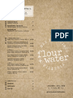 Flour + Water Pizzeria Menu 