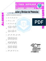 Multiplicacion y Division de Potencias para Quinto de Primaria PDF