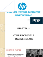 HP Laptops - Customer Satisfaction Survey in Tirupati: Presented By: B. Yuva Kishore
