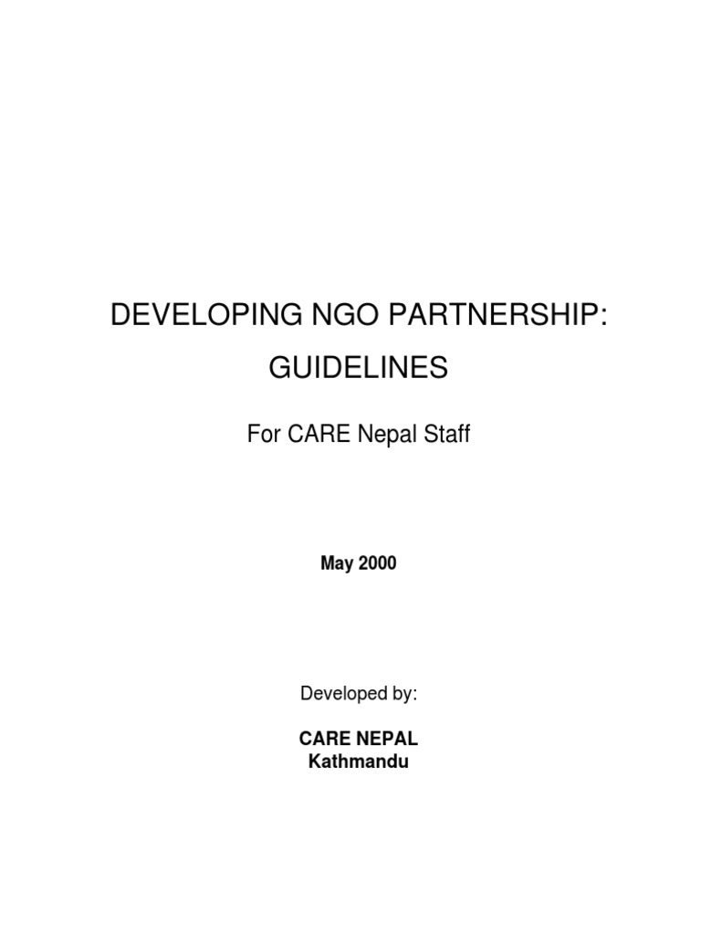 NGO Partnership Development Guidelines | PDF | Non Governmental ...