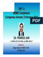 CompanyAmendmentOrdinance, DPT 3, MSME Sangrur