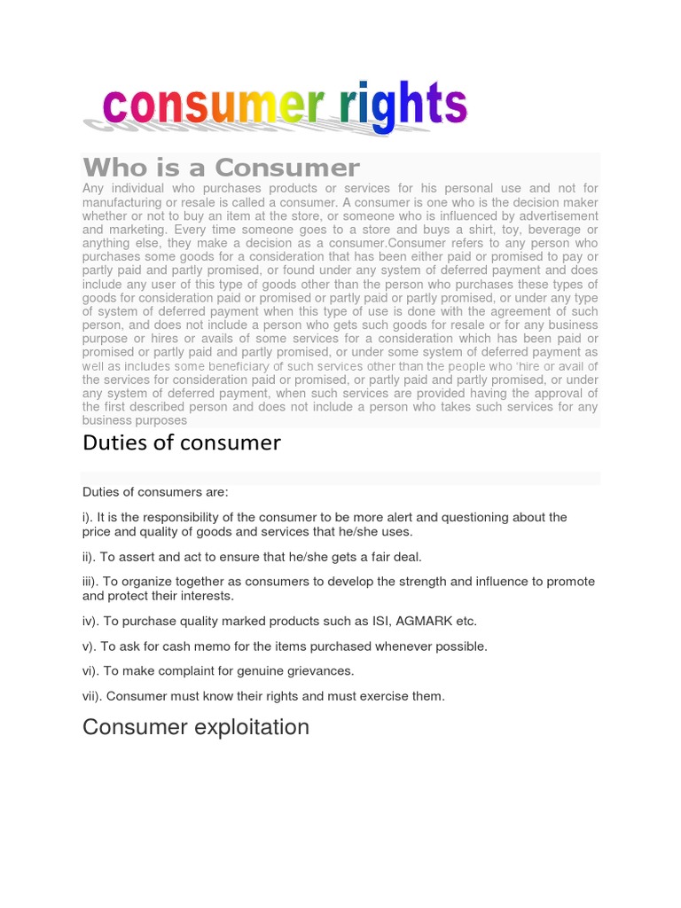 consumer rights research paper