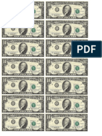Dollar Bills Tens Sheet
