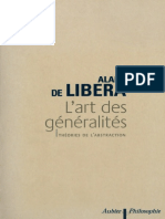 Alain de Libera Lart Des Generalites