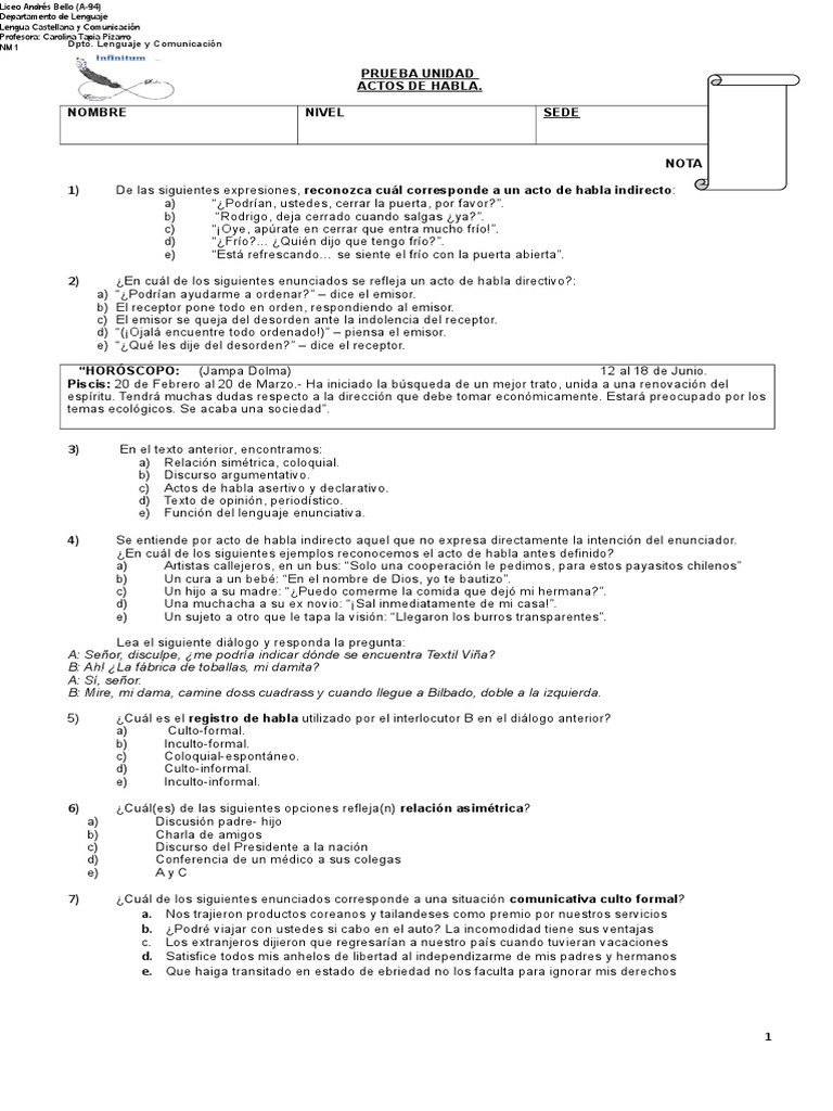 Prueba Actos de Habla Verdad Cognición