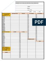 Ficha de Acompanhamento de Estudos Dos Métodos para Organistas