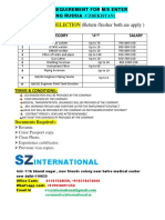 International: SELF SELECTION (Return /fresher Both Are Apply)