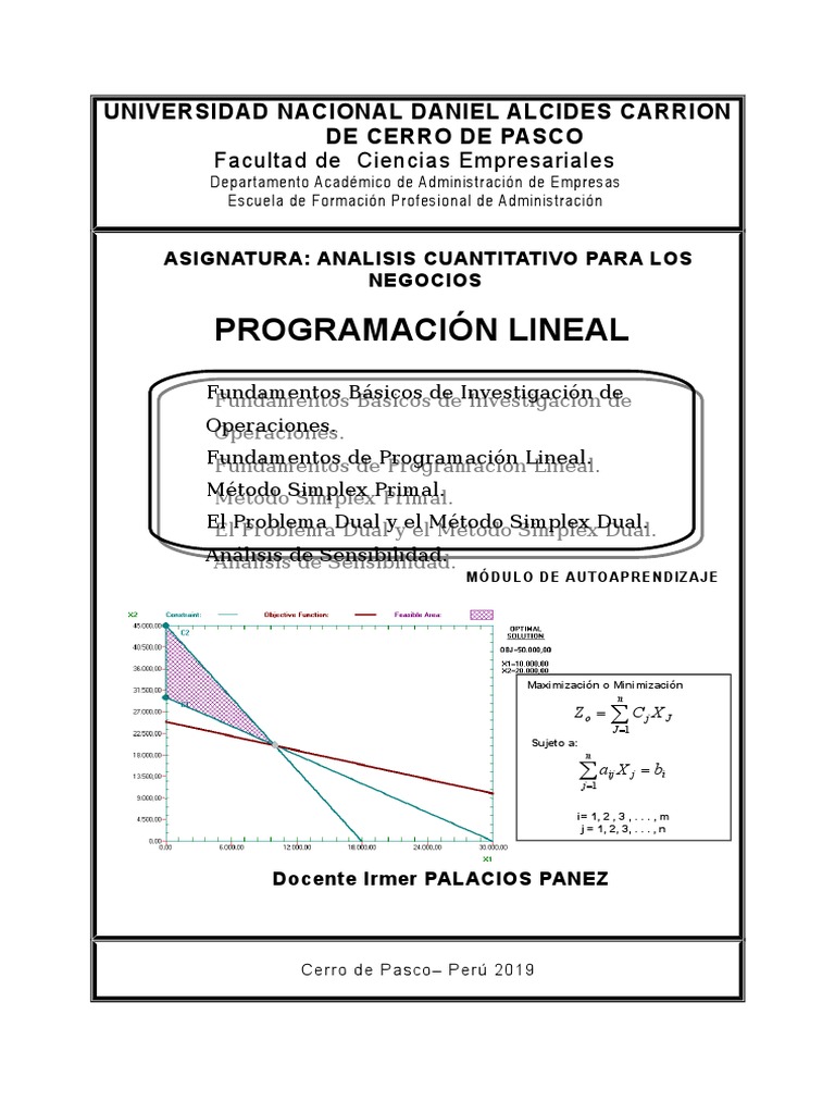 Modulo 1 Programacion Lineal 2019 | PDF | Programación lineal ...