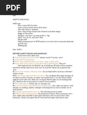Firearm Safety, Marksmanship