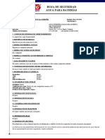 Msds Agua para Baterias