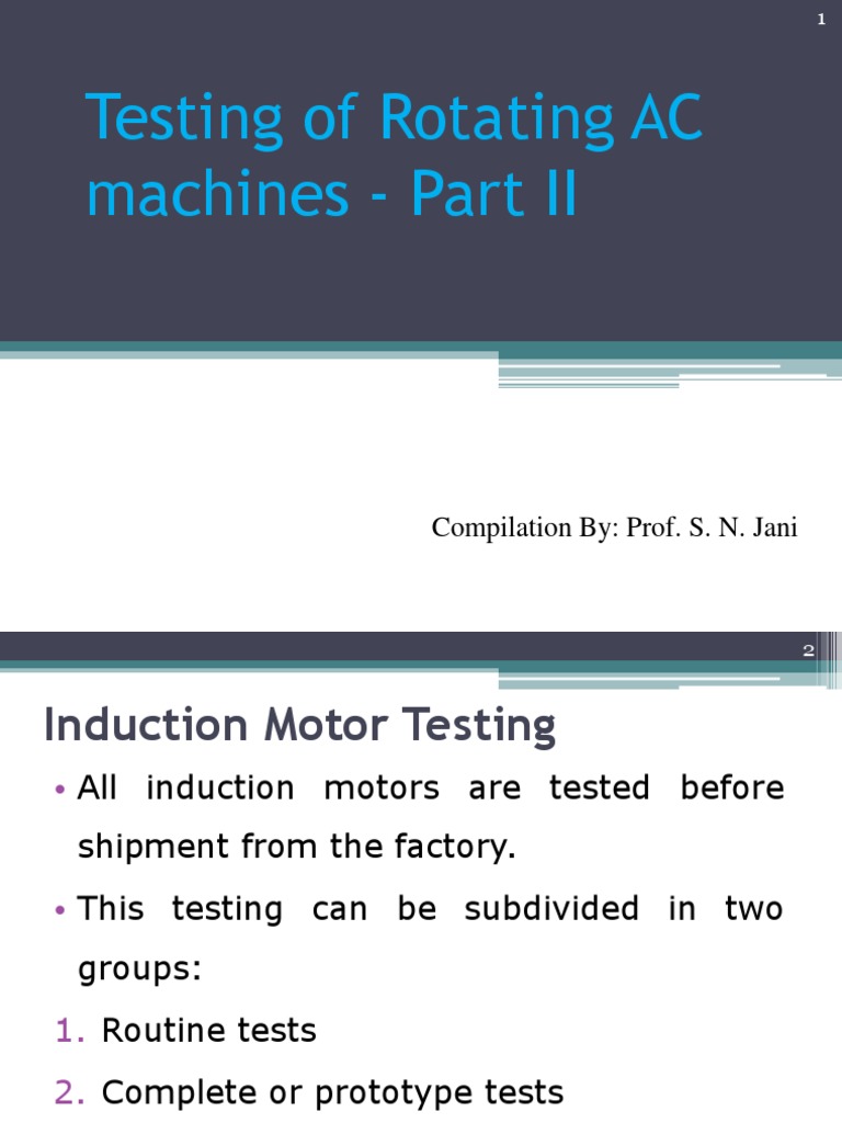 Induction Motor Testing Procedures | PDF | Electric Motor ...