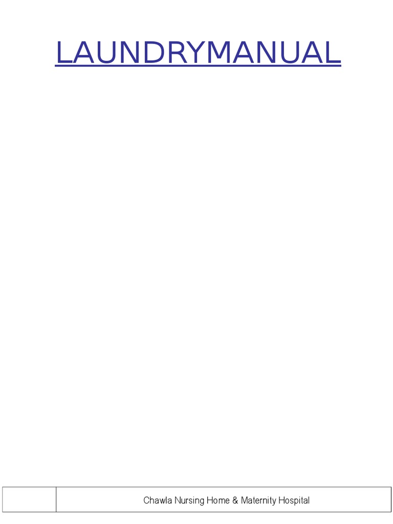 Laundry Manual PDF Washing Machine Laundry