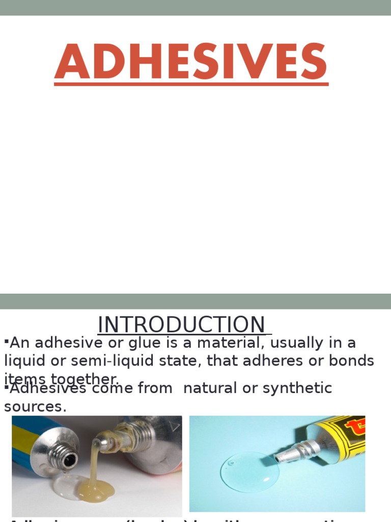 Natural and Synthetic Adhesives Overview | PDF | Adhesive | Epoxy