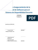 (Version2)Plan de Aseguramiento de La Calidad de Software Para El Sistema de Disponibilidad Docente (2)