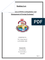 Banking Law: "Effectiveness of FEMA in Regulation and Management of Foreign Exchange"