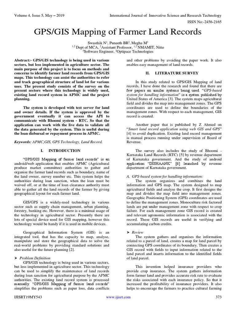 GPS/GIS Mapping of Farmer Land Records | PDF | Geographic Information