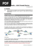 Lab 8: Firewalls - ASA Firewall Device: 8.1 Details