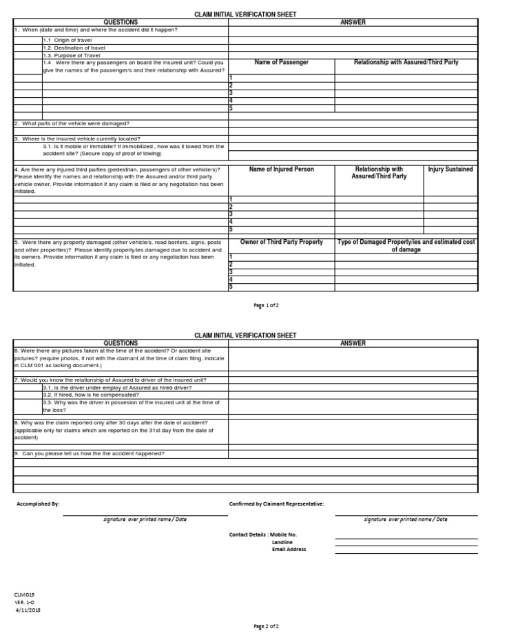 Verification Sheet PDF | PDF | Business