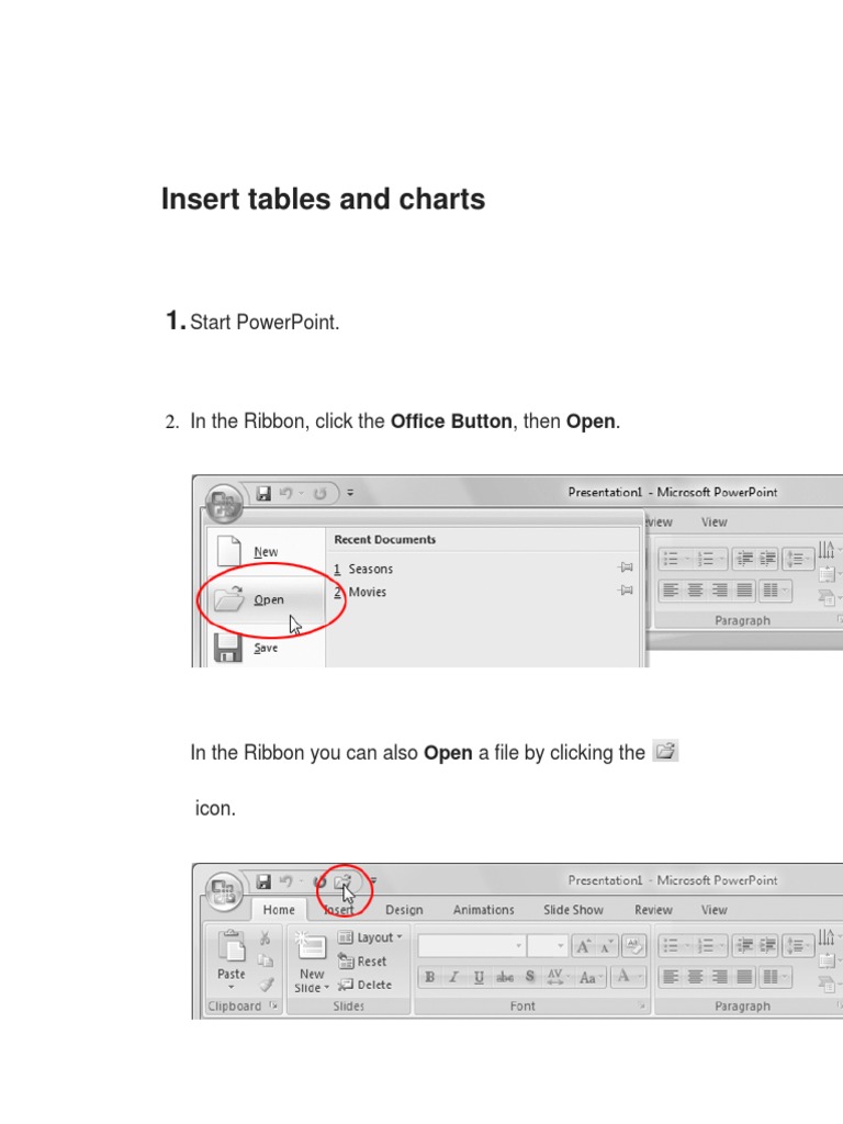 Insert Tables and Charts | PDF | Human–Computer Interaction | Graphical ...