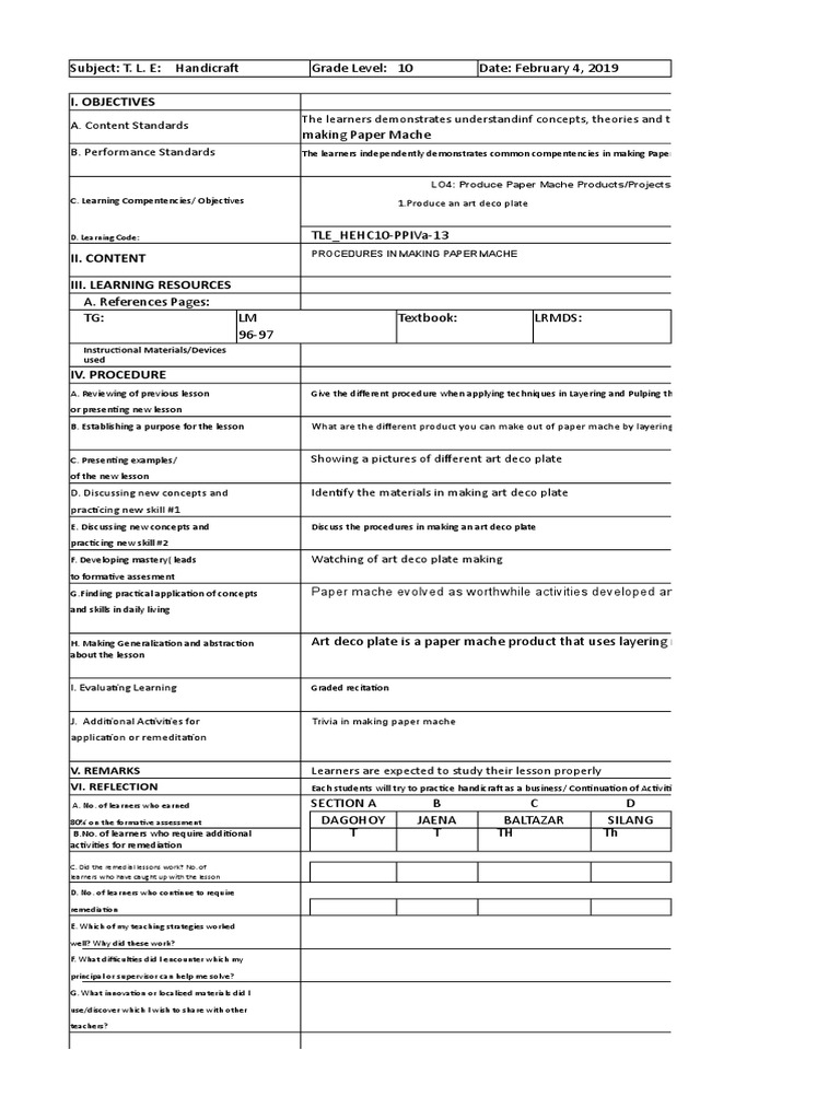 I. Objectives LO4 Produce Paper Mache Products/Projects PDF
