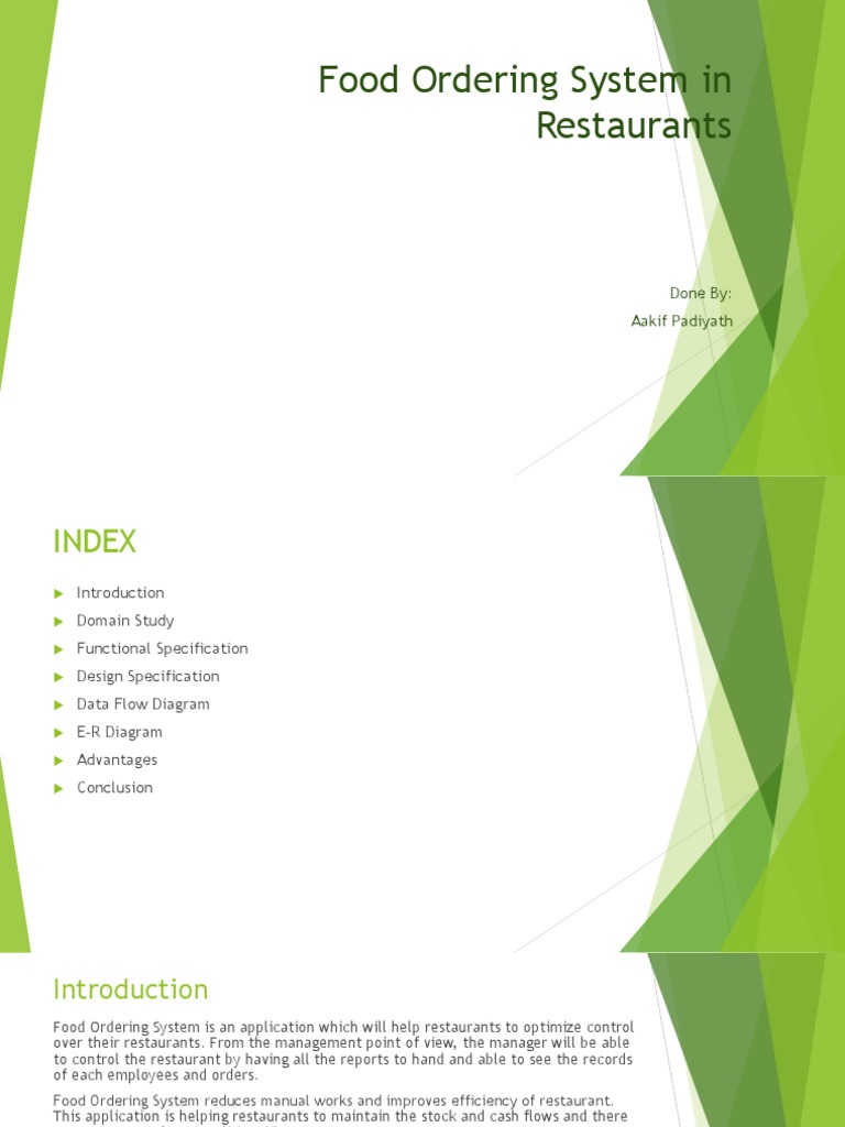 Food Ordering System Overview and Benefits | PDF | Kitchen | Restaurants