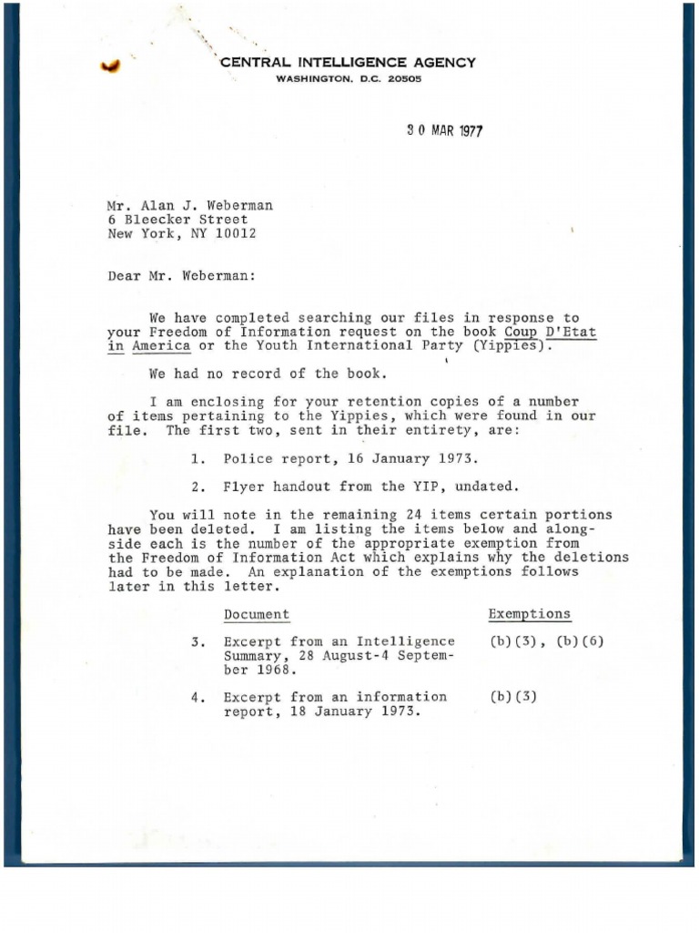 Central Intelligence Agency: Washington. D C | PDF | Government Of The ...