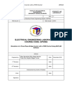 Electrical Engineering Laboratory V Course Code: Epo662: Simulation of Three-Phase Inverter With A PWM Control EPO662