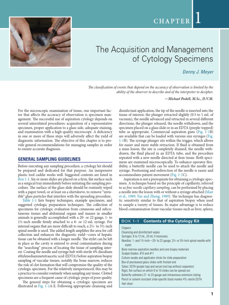 The Acquisition and Management of Cytology Specimens: Denny J. Meyer ...
