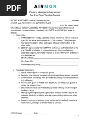 Property Management Agreement