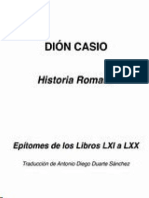 Dion Casio Historia Romana Epitomes de Los Libros Lxi Al LXX