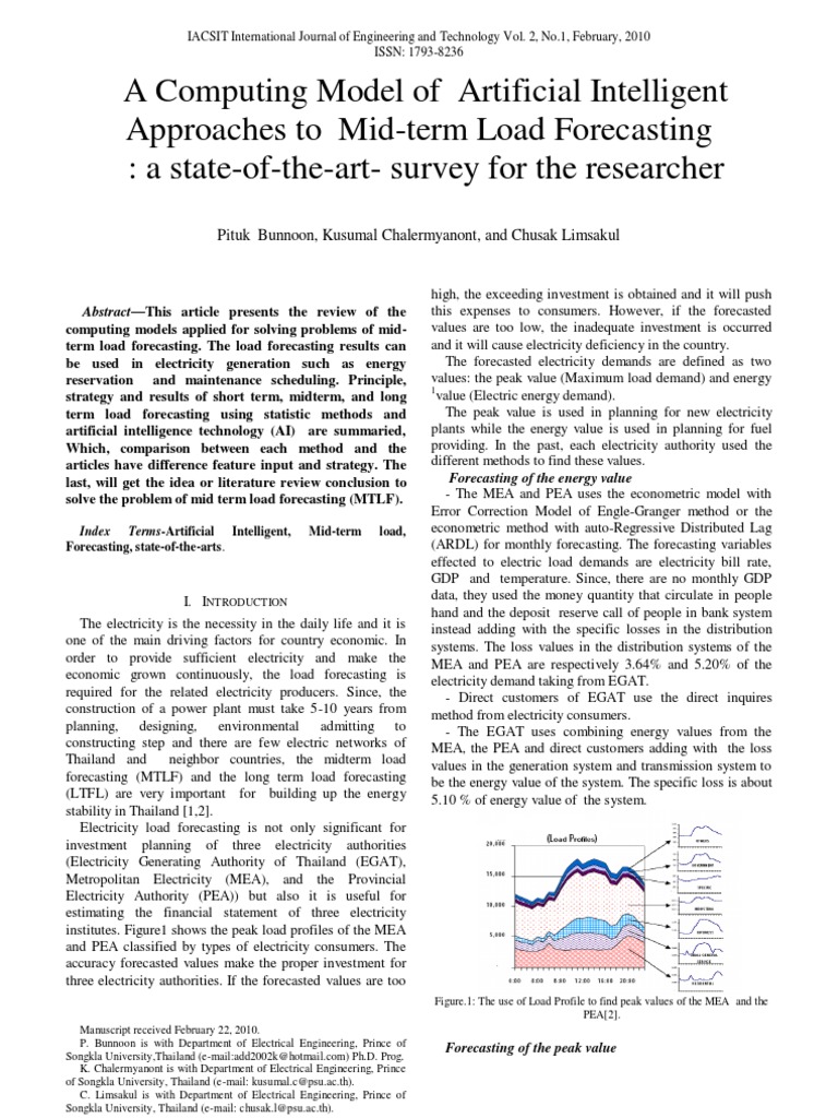 A Computing Model of Artificial Intelligent Approaches To Mid-Term Load ...